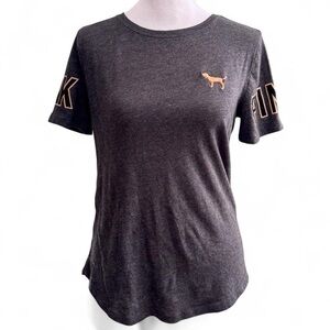 Gray PINK Logo T-Shirt